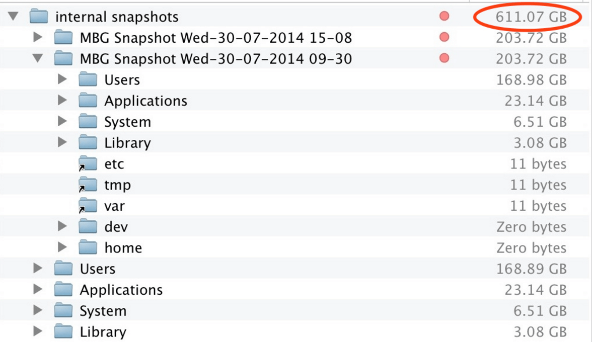 Incremental snapshot hierarchy